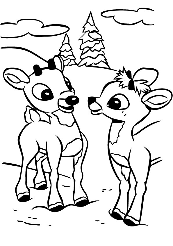 Plansa de colorat cu Rudolph 9 32